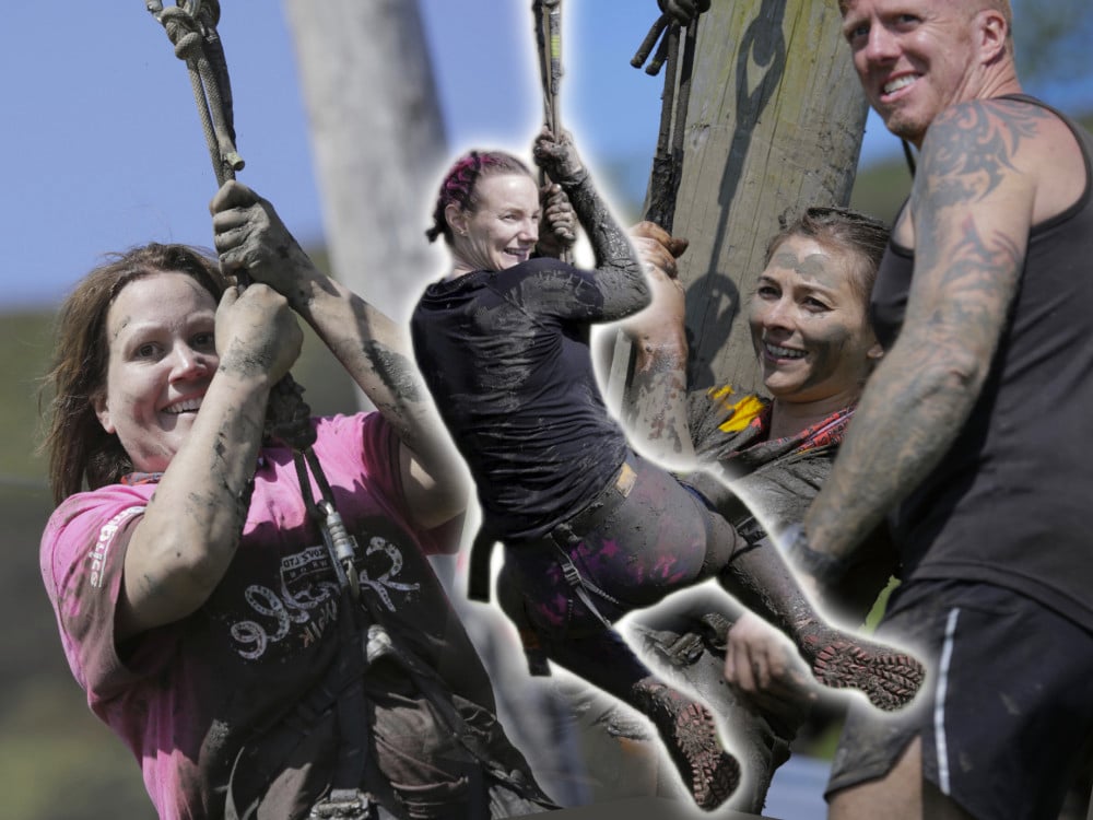 260 metre zip line at Bog Commander mud run
